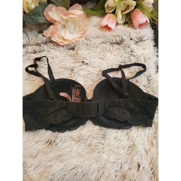 Victoria’s Secret Dream Angles Lined Demi Black Lace Bra 32C Sexy Lingerie $59 - Picture 4 of 5